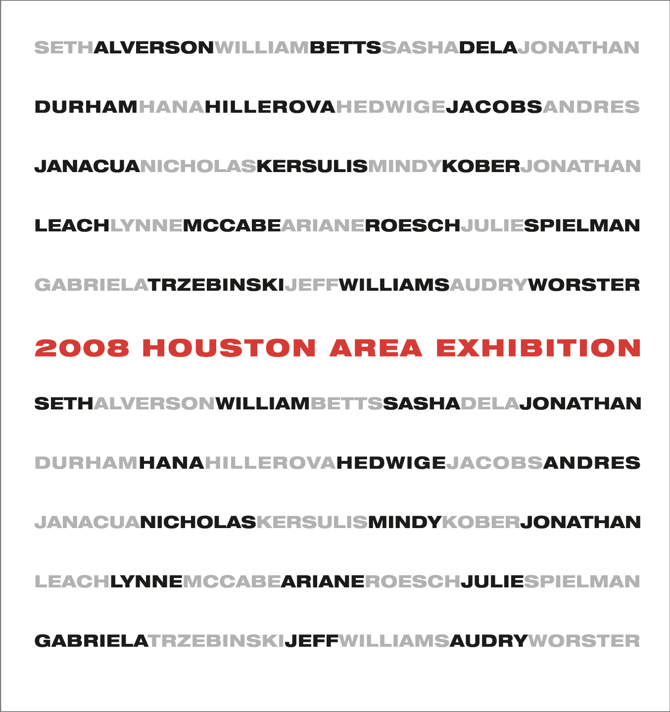 Catalog for Houston Area Exhibition