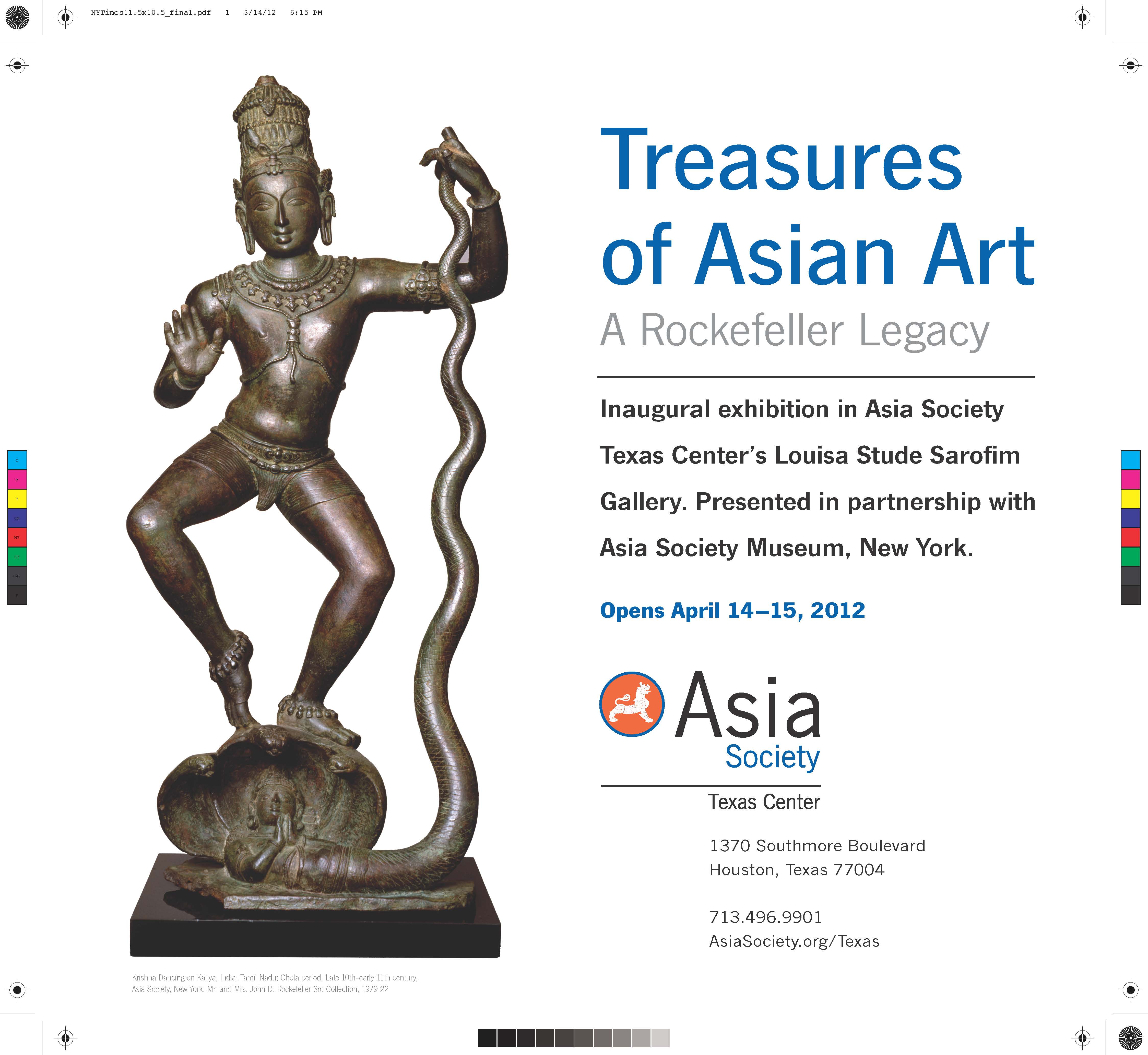 Two-sided insert design for the <i>New York Times</i> for Asia Society/Texas Center promoting an exhibition of 60 masterpieces from the Mr. & Mrs. John D. Rockefeller 3rd Collection.